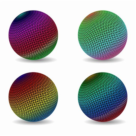 simsearch:400-05041370,k - A set of four abstract vector globes Stock Photo - Budget Royalty-Free & Subscription, Code: 400-05305454