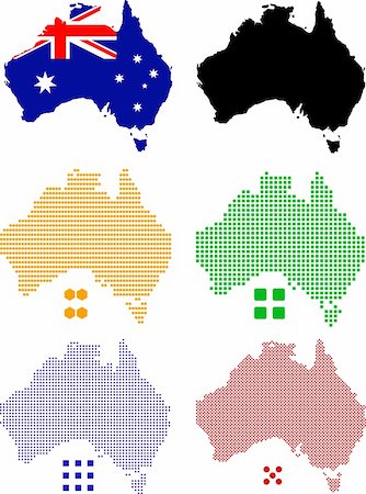 drawing of a diamond - layered vector pixel map of Australia. Stock Photo - Budget Royalty-Free & Subscription, Code: 400-05305767