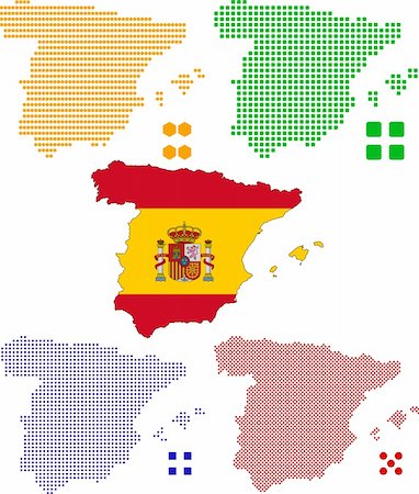 layered vector pixel map of Spain. Stock Photo - Budget Royalty-Free & Subscription, Code: 400-05305781