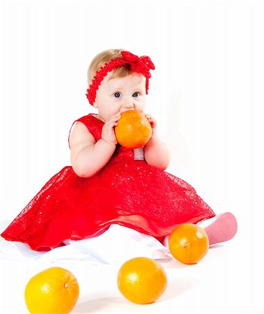 The image of the girl playing with oranges Stock Photo - Budget Royalty-Free & Subscription, Code: 400-05305856