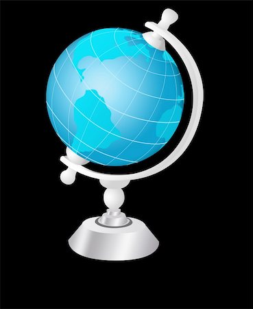 ruslan5838 (artist) - Illustration of globe on a black background Stock Photo - Budget Royalty-Free & Subscription, Code: 400-05306276