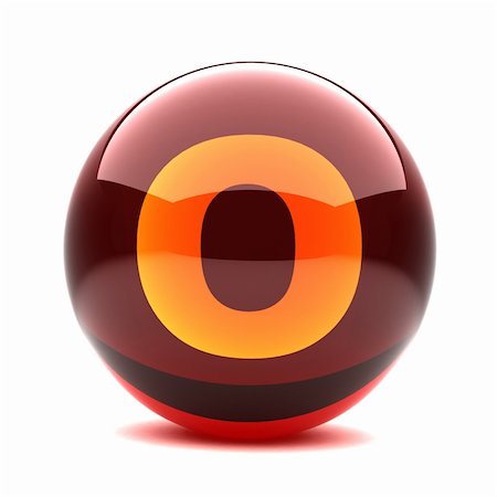 3d glossy sphere with orange letter - O Photographie de stock - Aubaine LD & Abonnement, Code: 400-05306401