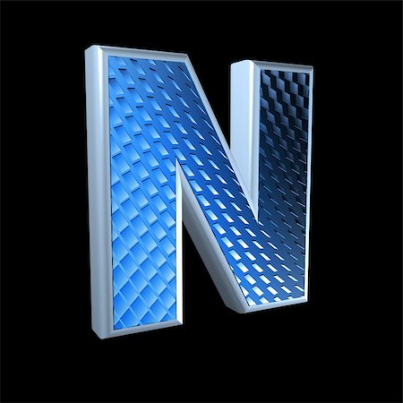 simsearch:400-05306642,k - abstract 3d letter with blue pattern texture - N Photographie de stock - Aubaine LD & Abonnement, Code: 400-05306664