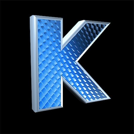 simsearch:400-04367215,k - abstract 3d letter with blue pattern texture - K Stock Photo - Budget Royalty-Free & Subscription, Code: 400-05306671