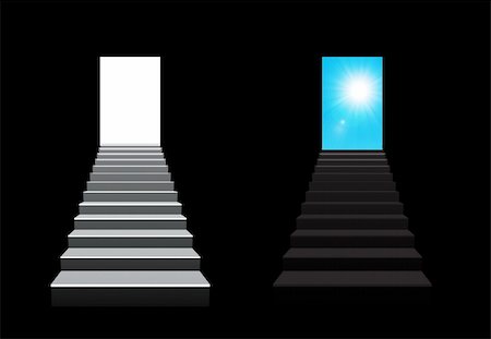 path of the gods - staircase concept vector illustration on black background Stock Photo - Budget Royalty-Free & Subscription, Code: 400-05306838