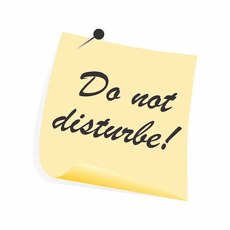 simsearch:400-04085179,k - Yellow Do Not Disturb note paper Photographie de stock - Aubaine LD & Abonnement, Code: 400-05307099