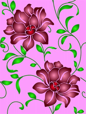 simsearch:400-05730136,k - Seamless wallpaper  a seam with flower and leaves eps10 Stock Photo - Budget Royalty-Free & Subscription, Code: 400-05307134