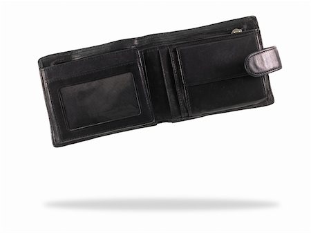 empty wallet - A black wallet isolated against a white background Stock Photo - Budget Royalty-Free & Subscription, Code: 400-05307317