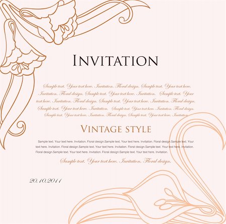 Floral background for design or your invitation. Vector illustration Stock Photo - Budget Royalty-Free & Subscription, Code: 400-05307520