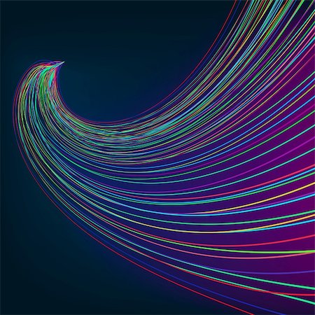 simsearch:400-05907409,k - Colorful lines on dark blue background. EPS 8 vector file included Stock Photo - Budget Royalty-Free & Subscription, Code: 400-05307532