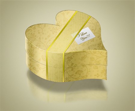 Illustration of a gift box in the form of heart Stock Photo - Budget Royalty-Free & Subscription, Code: 400-05307561