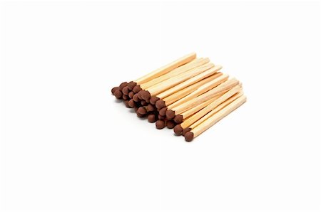 simsearch:400-04758178,k - Group of matches in a row on a white background Stock Photo - Budget Royalty-Free & Subscription, Code: 400-05307582