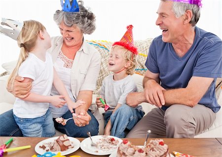 parents and grandparents birthday party - Happy family on a birthday Stock Photo - Budget Royalty-Free & Subscription, Code: 400-05307783