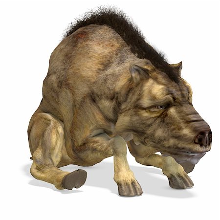 simsearch:400-04818670,k - Dinosaur Daeodon Dinohyus. 3D rendering with clipping path and shadow over white Foto de stock - Royalty-Free Super Valor e Assinatura, Número: 400-05307984