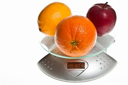 simsearch:400-05907063,k - Mix of fruits isolated on food scale Stock Photo - Budget Royalty-Free & Subscription, Code: 400-05308092