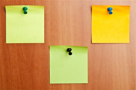 simsearch:400-06178164,k - Three empty post it on wooden wall Stock Photo - Budget Royalty-Free & Subscription, Code: 400-05308093