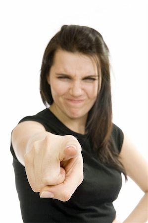 A girl pointing her finger at you Stock Photo - Budget Royalty-Free & Subscription, Code: 400-05308422
