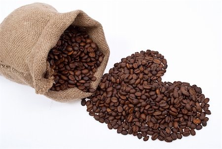 simsearch:400-06526962,k - Burlap sack with coffee heart Foto de stock - Royalty-Free Super Valor e Assinatura, Número: 400-05308787