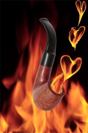simsearch:400-05075448,k - smoke from a smokers pipe saying new year resolutions on flaming background with clipping path Foto de stock - Super Valor sin royalties y Suscripción, Código: 400-05309090