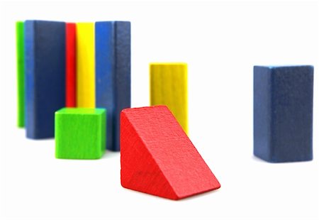 simsearch:400-04282061,k - Wooden building blocks on white background Stock Photo - Budget Royalty-Free & Subscription, Code: 400-05309183