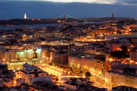 simsearch:400-06205783,k - View of Lisbon's downtown  and martim Moniz square with river on the background Stock Photo - Budget Royalty-Free & Subscription, Code: 400-05309495