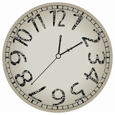 abstract clock against white background, vector art illustration Stock Photo - Budget Royalty-Free & Subscription, Code: 400-05309810
