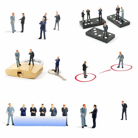 tiny toy business man collection isolated on a white background Stock Photo - Budget Royalty-Free & Subscription, Code: 400-05309856