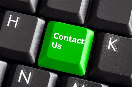 contact us or support concept with computer keyboard button Stock Photo - Budget Royalty-Free & Subscription, Code: 400-05309858