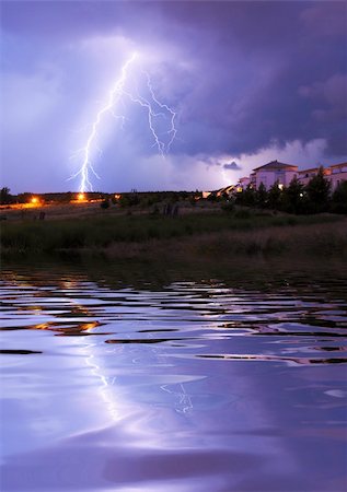 simsearch:400-04555076,k - lightning on a thunderstorm in a park with cloudy sky Stock Photo - Budget Royalty-Free & Subscription, Code: 400-05300164
