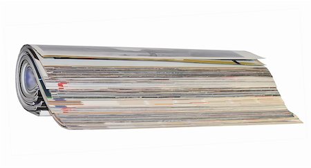 simsearch:400-06568755,k - Pile of color magazines isolated on white background Stock Photo - Budget Royalty-Free & Subscription, Code: 400-05300237
