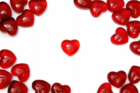 simsearch:400-05896013,k - Bright red heart on a white background among others hearts Stock Photo - Budget Royalty-Free & Subscription, Code: 400-05300532