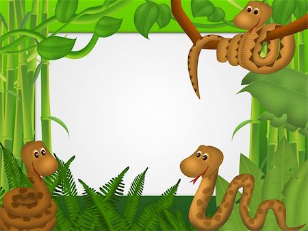 simsearch:400-04293272,k - Background or frame illustration with snakes Fotografie stock - Microstock e Abbonamento, Codice: 400-05300636