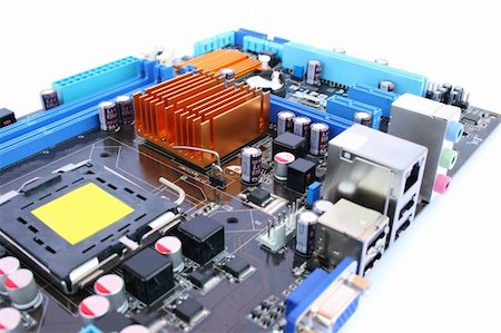 simsearch:400-05124521,k - Computer motherboard with many electronic components. Stock Photo - Budget Royalty-Free & Subscription, Code: 400-05300648
