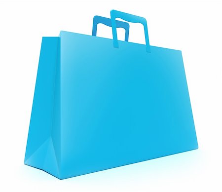 simsearch:400-04233812,k - Blue Shopping Bag. White background Foto de stock - Super Valor sin royalties y Suscripción, Código: 400-05300740