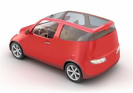 simsearch:400-05388802,k - Compact Red Car 3D concept. My Own Design. White background Foto de stock - Super Valor sin royalties y Suscripción, Código: 400-05300743