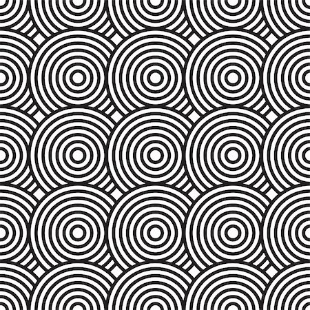 Black-and-white abstract background with circles. Seamless pattern. Vector illustration. Stock Photo - Budget Royalty-Free & Subscription, Code: 400-05301107