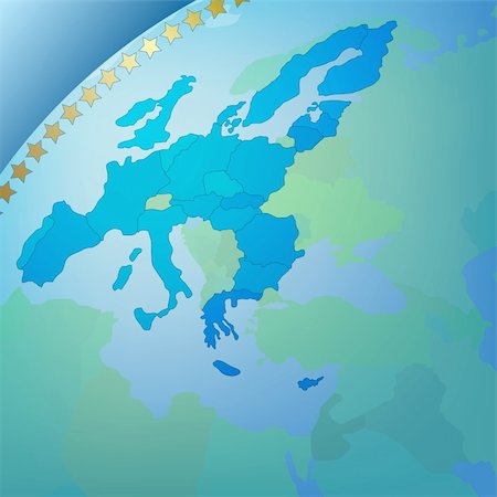 Abstract business blue background with europe map Stock Photo - Budget Royalty-Free & Subscription, Code: 400-05301422