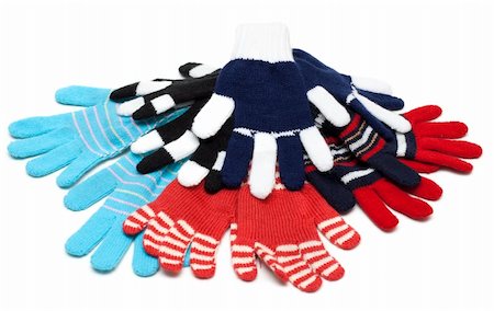 simsearch:400-06462603,k - Striped red much pairs of the gloves on white background Stock Photo - Budget Royalty-Free & Subscription, Code: 400-05301601