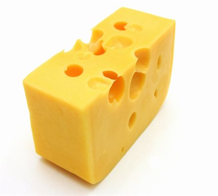 simsearch:400-06919923,k - piece of cheese isolated on a white background Stockbilder - Microstock & Abonnement, Bildnummer: 400-05301834