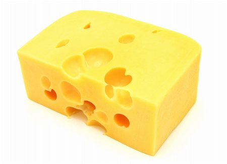simsearch:400-06919923,k - piece of cheese isolated on a white background Stockbilder - Microstock & Abonnement, Bildnummer: 400-05301831