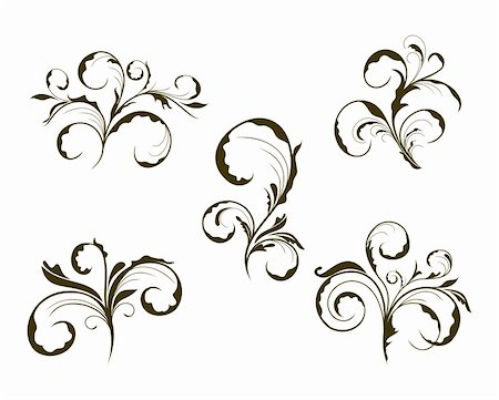 simsearch:400-04779543,k - Illustration of set cute flower or design elements - vector Stockbilder - Microstock & Abonnement, Bildnummer: 400-05302073