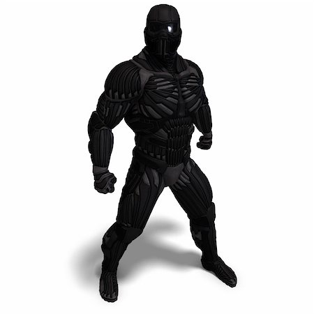 retriever silhouette - science fiction male character in futuristic suit. 3D rendering with clipping path and shadow over white Stock Photo - Budget Royalty-Free & Subscription, Code: 400-05302162
