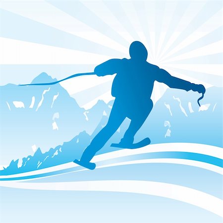 ski cartoon color - Ski and sport Background - vector illustration Stock Photo - Budget Royalty-Free & Subscription, Code: 400-05302178