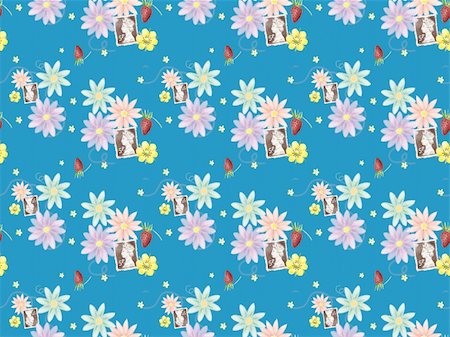 simsearch:400-08158857,k - Freehand drawing- blue background wrapping seamless pattern Photographie de stock - Aubaine LD & Abonnement, Code: 400-05302659