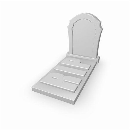 simsearch:400-06366826,k - gravestone with the letters rip on white background - 3d illustration Stock Photo - Budget Royalty-Free & Subscription, Code: 400-05302684