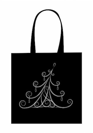 simsearch:400-05735543,k - Christmas tree, design of shopping bag Photographie de stock - Aubaine LD & Abonnement, Code: 400-05302789