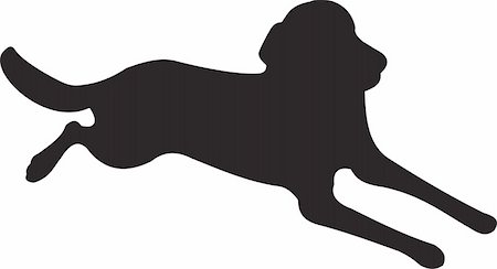 simsearch:400-08976828,k - Dog silhouette isolated on white background. Vector Stock Photo - Budget Royalty-Free & Subscription, Code: 400-05303044