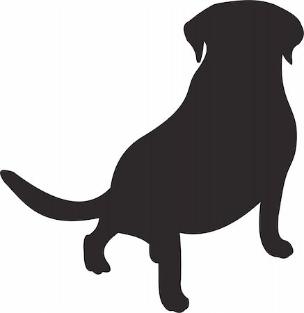 simsearch:400-08976828,k - Dog silhouette isolated on white background. Vector Stock Photo - Budget Royalty-Free & Subscription, Code: 400-05303043