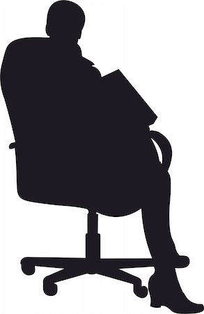 Businessman silhouette isolated on white background. Vector Stock Photo - Budget Royalty-Free & Subscription, Code: 400-05303105