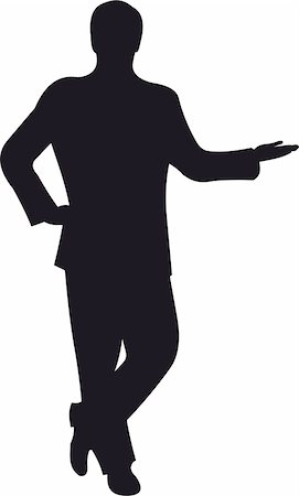 Businessman silhouette isolated on white background. Vector Stock Photo - Budget Royalty-Free & Subscription, Code: 400-05303106
